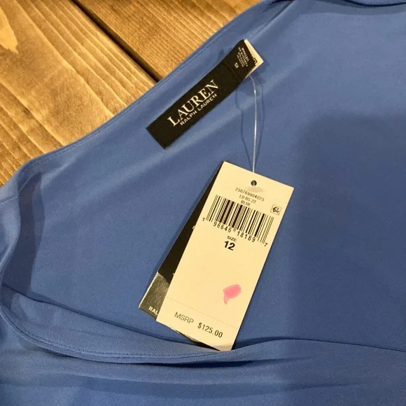 NWT LAUREN Ralph Lauren Blue Dress Size 12 - Picture 3 of 3